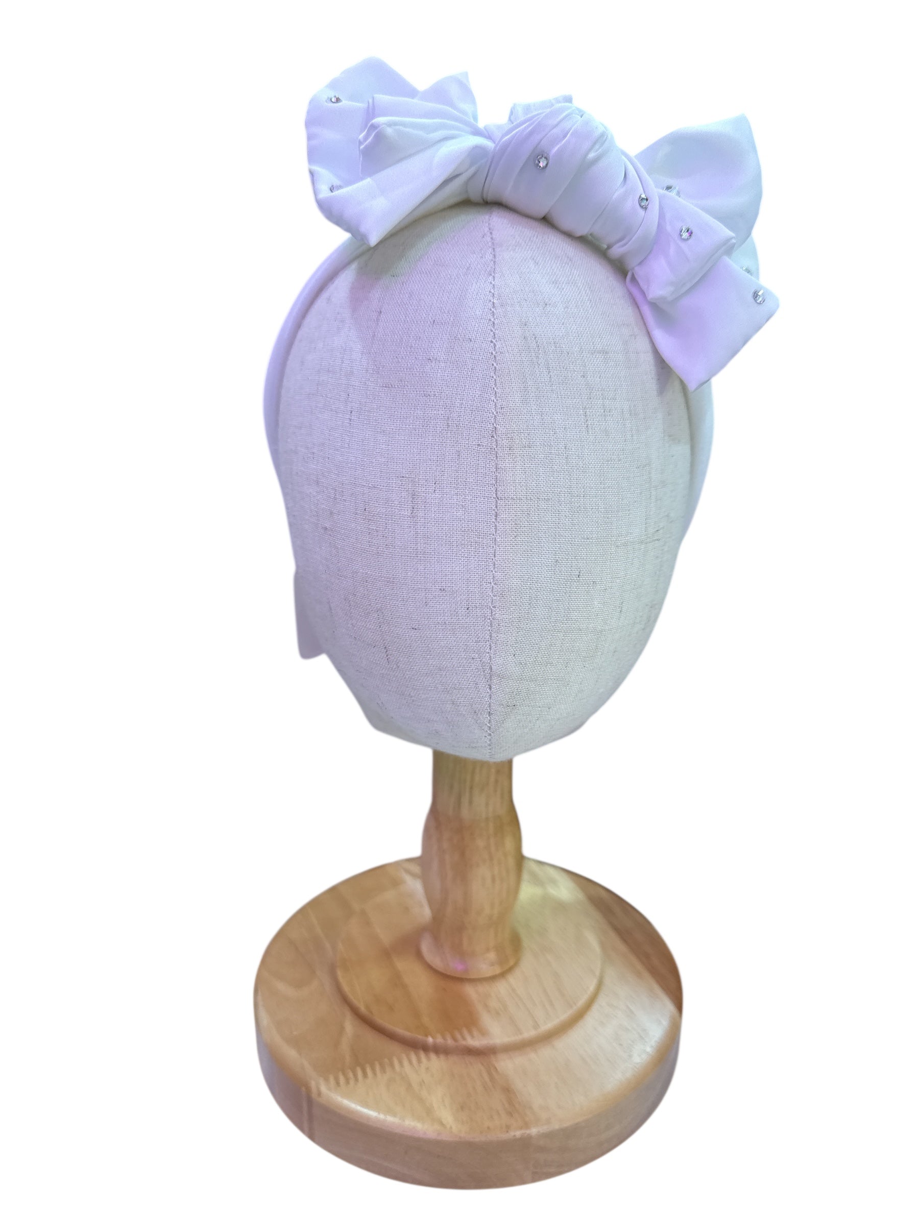 Infant White Rhinestone Headband